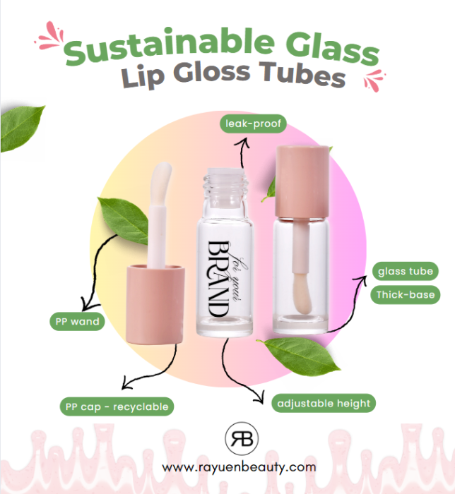 Eco-Friendly Glass Lip Gloss Tubes - Customizable & 100% Recyclable